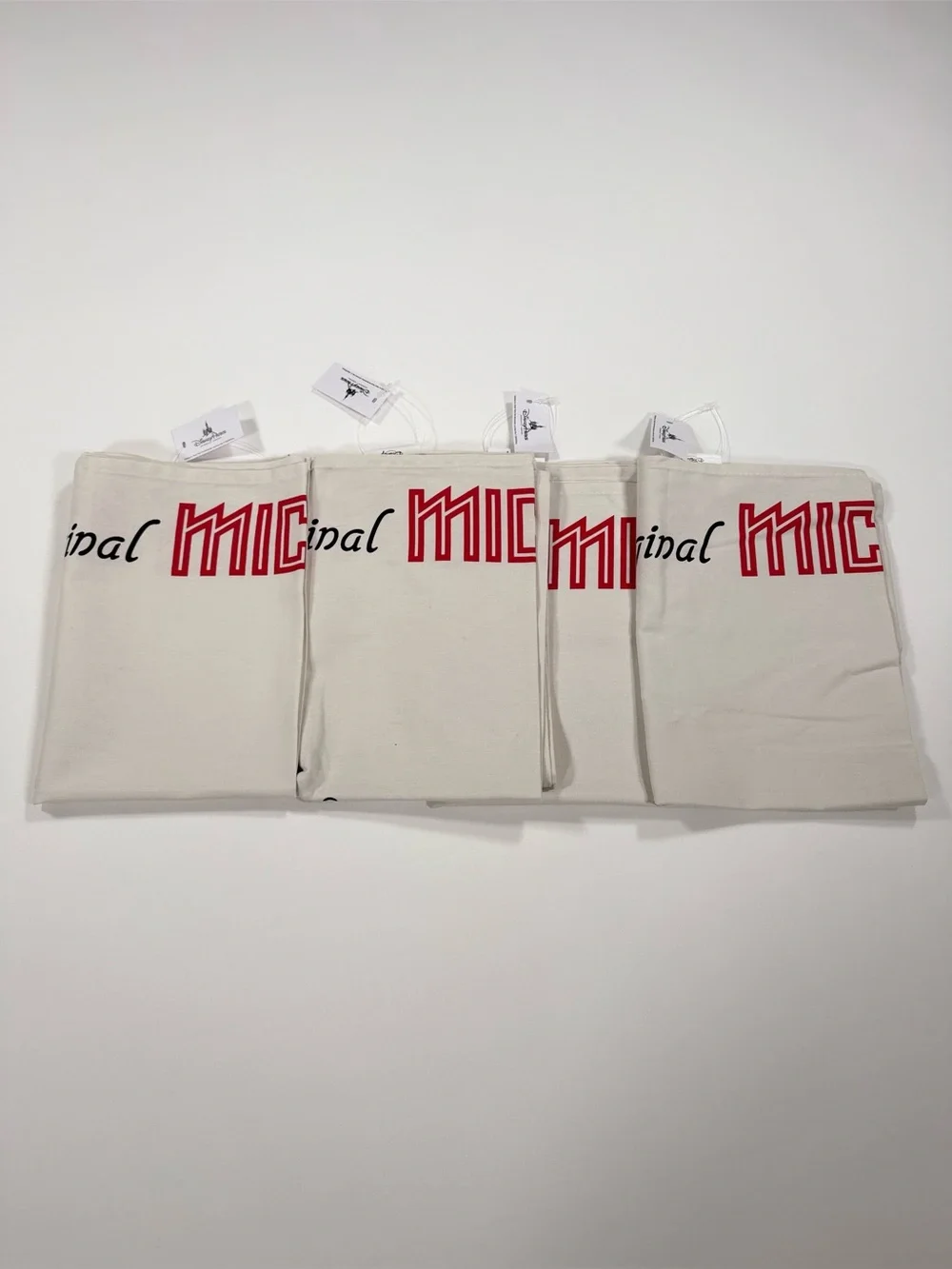 Set of 4 Disney Parks Mickey Mouse Kitchen Dish Towels White Red Cotton NWT